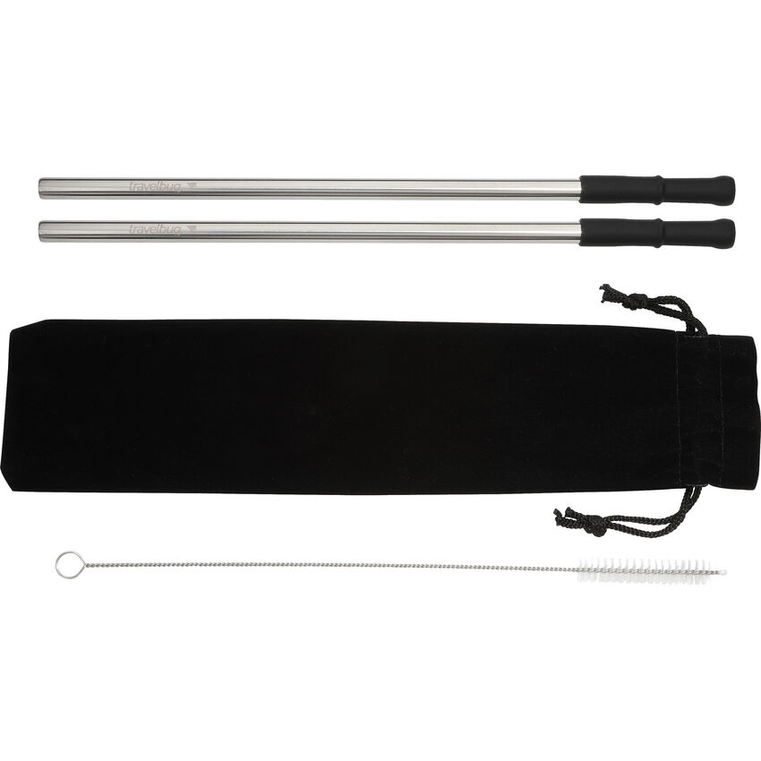 Leeds - Ensemble de paille en acier inoxydable réutilisable avec brosse 1626-60