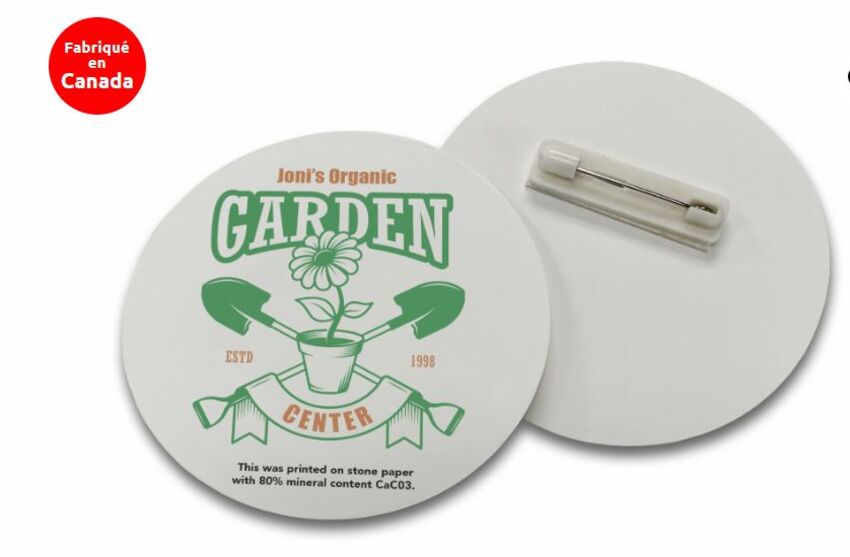 Jay-line - Insigne porte-nom en papier de pierre 3 x 3 po BUST Jay-line - Insigne porte-nom en papier de pierre 3 x 3 po BUST