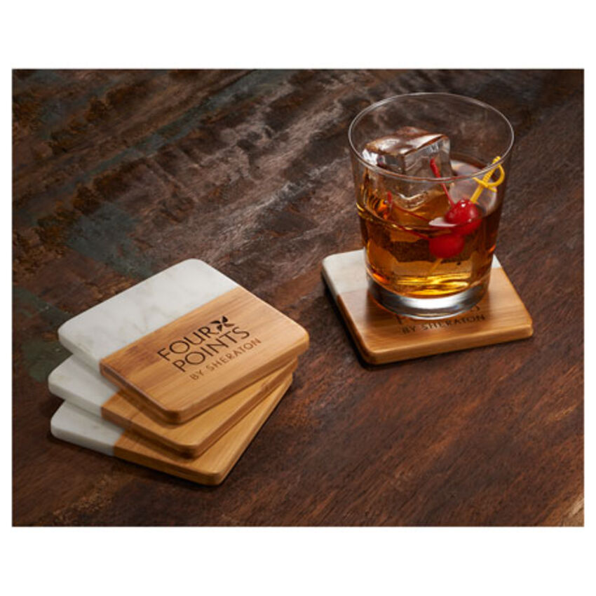 Leeds - Sous-verres en marbre et bambou 1401-20