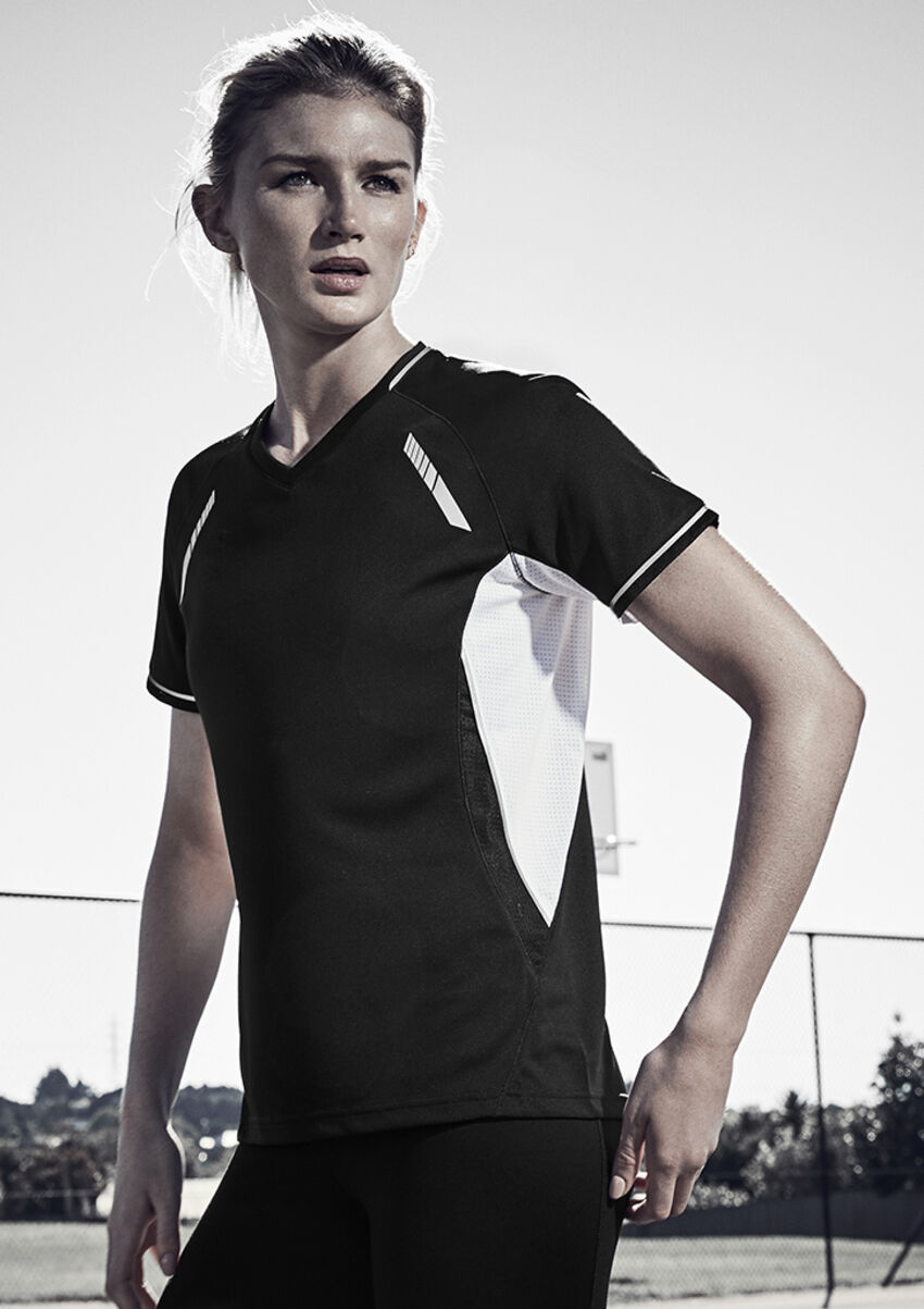 Biz Collection - T-shirt micro-polyester et col en v T701LS
