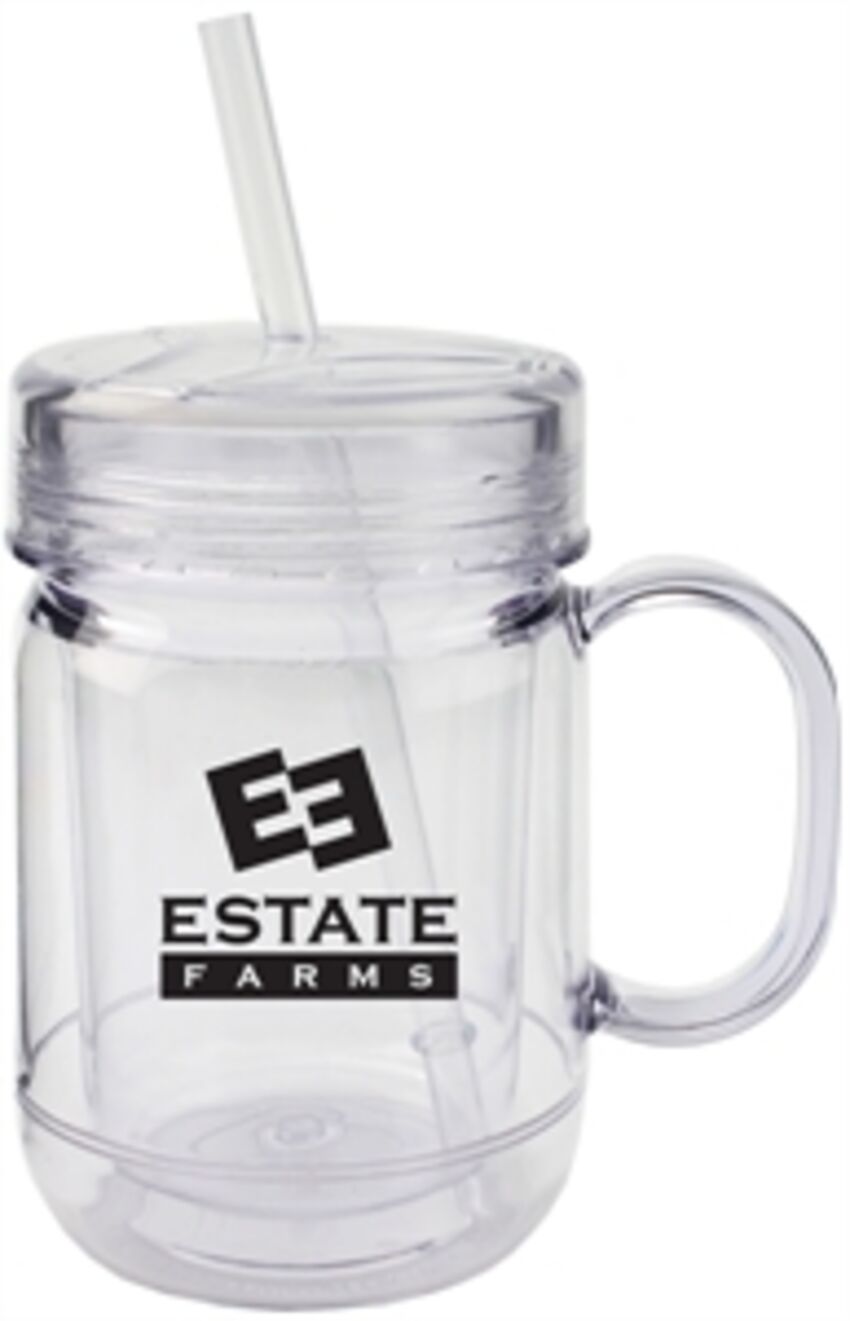 DezineCorp - Tasse en acrylique style pot Mason P5420CL