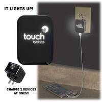 Chargeur usb mural avec logo lumineux