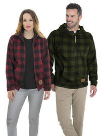 Veste carrelé à capuchon